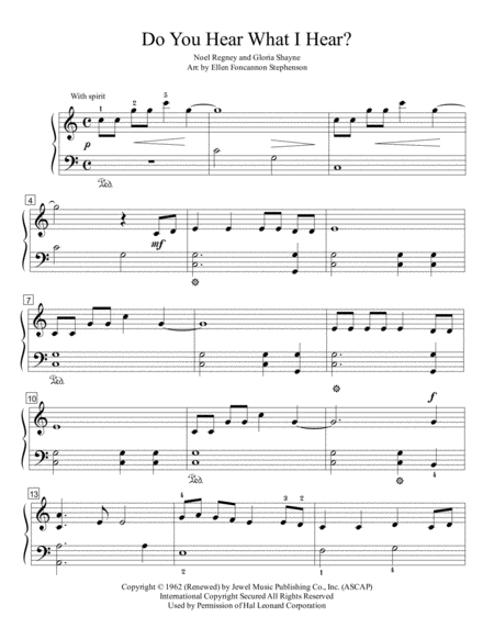 Free Sheet Music Do You Hear What I Hear Ez Piano