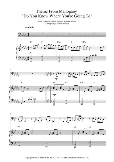 Do You Know Where You Re Going To Bassoon Solo And Piano Accompaniment Sheet Music