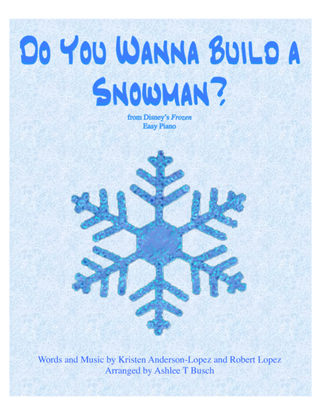 Free Sheet Music Do You Wanna Build A Snowman