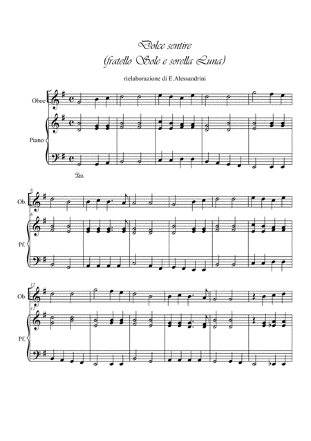 Dolce Sentire Oboe E Piano Sheet Music