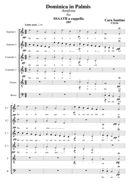 Free Sheet Music Dominica In Palmis Antiphony For Choir Ssaatb A Cappella