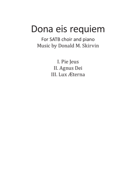 Dona Eis Requiem Satb Sheet Music