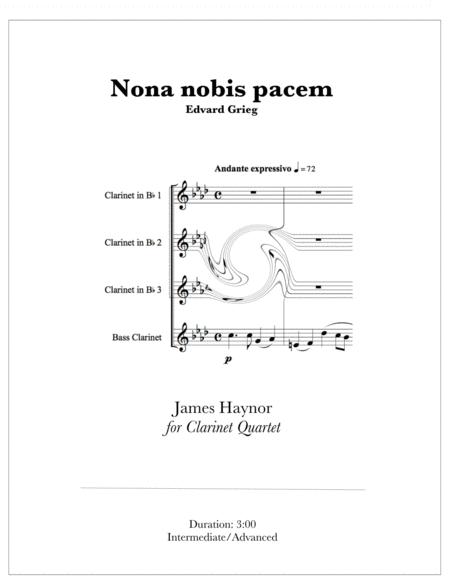 Free Sheet Music Dona Nobis Pacem For Clarinet Quartet