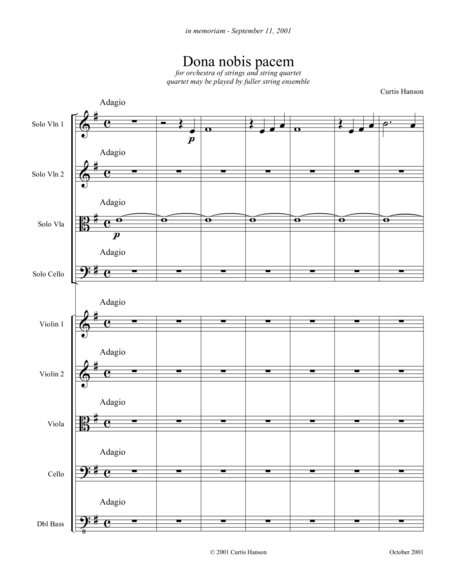 Dona Nobis Pacem Strings Sheet Music