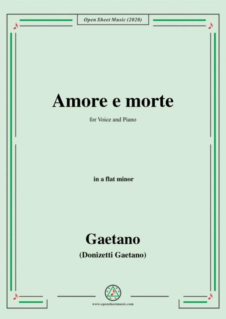 Free Sheet Music Donizetti Amore E Morte In A Flat Minor For Voice And Piano