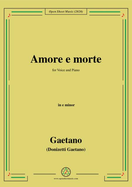 Free Sheet Music Donizetti Amore E Morte In E Minor For Voice And Piano