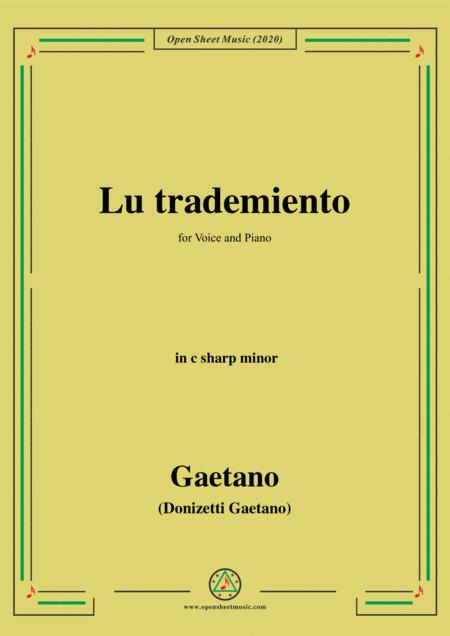 Free Sheet Music Donizetti Lu Trademiento In C Sharp Minor For Voice And Piano