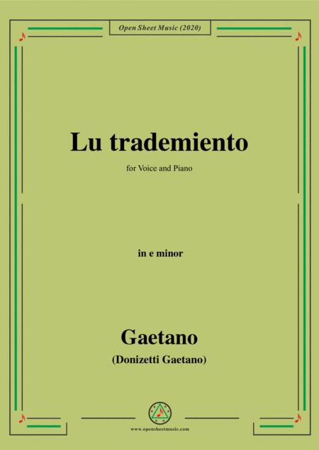 Donizetti Lu Trademiento In E Minor For Voice And Piano Sheet Music