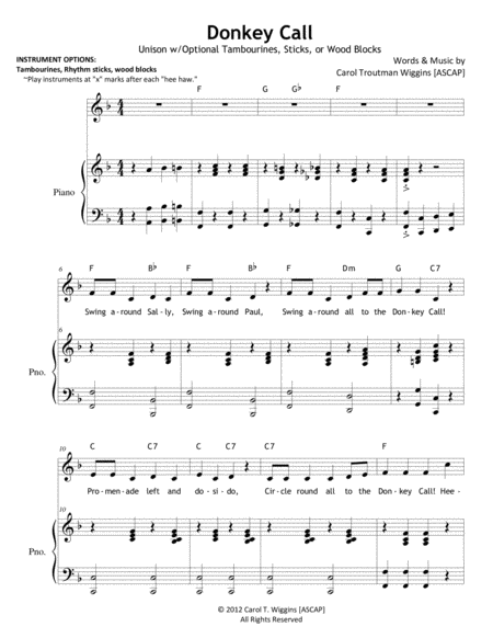 Free Sheet Music Donkey Call