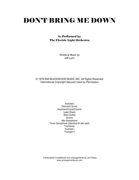 Dont Bring Me Down For 7 8 Piece Horn Band Sheet Music