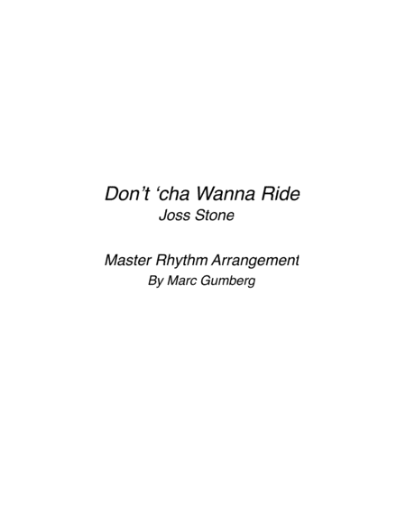 Free Sheet Music Dont Cha Wanna Ride