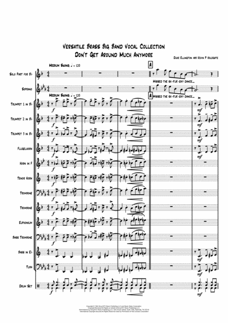 Free Sheet Music Dont Get Around Much Anymore Brass Ensemble With Vocal