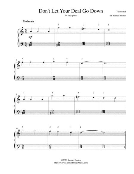 Free Sheet Music Dont Let Your Deal Go Down For Easy Piano
