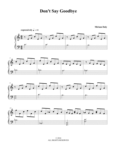 Free Sheet Music Dont Say Goodbye