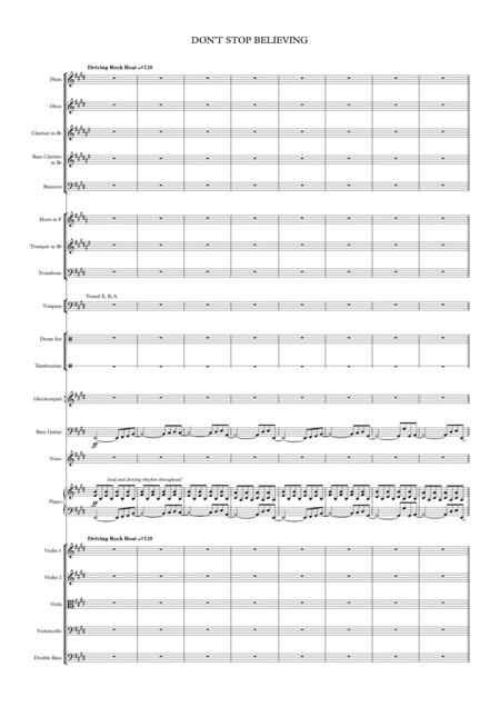 Dont Stop Believin 2 Part Voice Orchestra Sheet Music