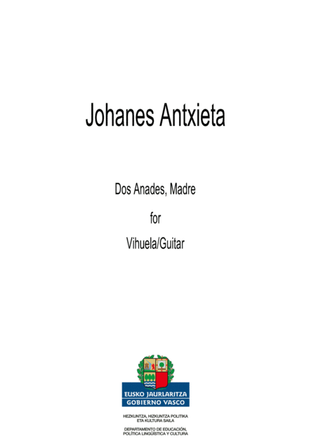 Free Sheet Music Dos Anades Madre