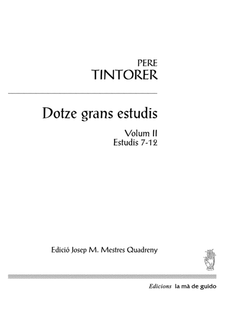 Dotze Grans Estudis Volum Ii Sheet Music