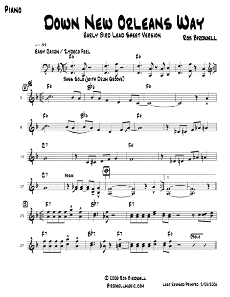 Down New Orleans Way Sheet Music