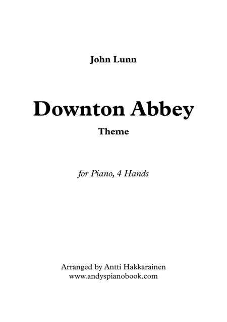 Free Sheet Music Downton Abbey Theme Piano 4 Hands