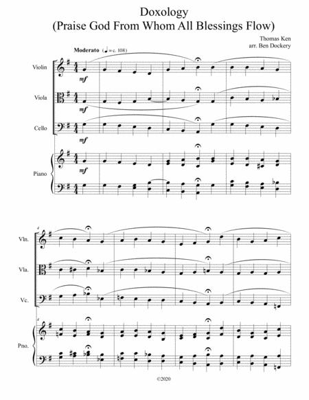 Doxology Jazz Harmonization For Piano Quartet Praise God From Whom All Blessings Flow Sheet Music