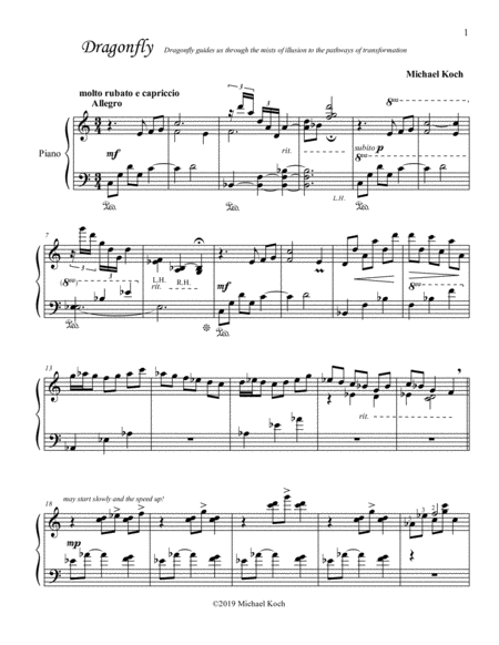 Free Sheet Music Dragonfly Advanced Version