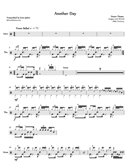 Free Sheet Music Dream Theater Another Day