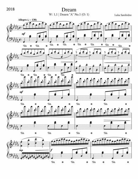 Free Sheet Music Dream