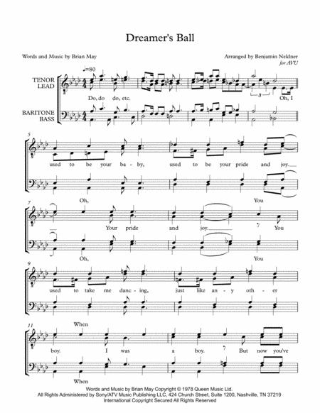 Free Sheet Music Dreamer Ball