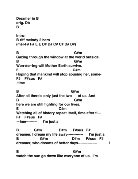 Dreamer Sheet Music