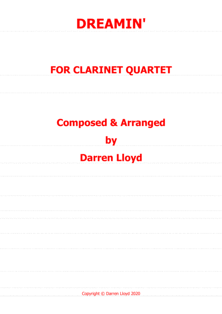 Free Sheet Music Dreamin Clarinet Quartet