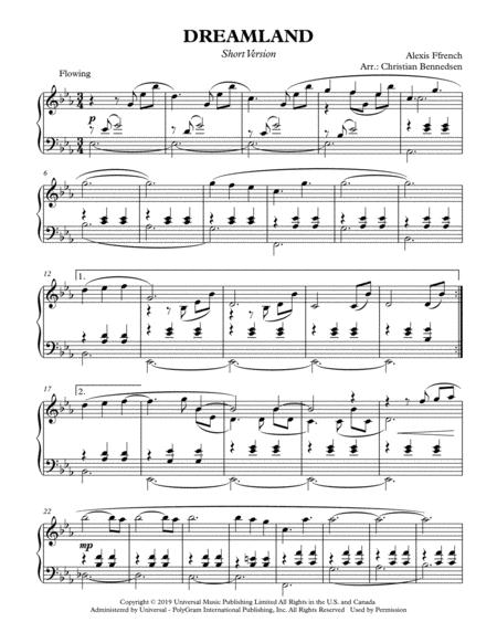 Free Sheet Music Dreamland Alexis Ffrench