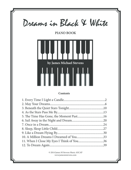Free Sheet Music Dreams In Black White Piano Book
