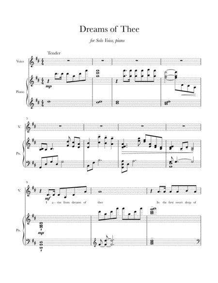 Dreams Of Thee Sheet Music