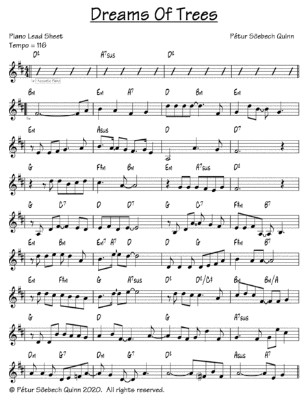 Dreams Of Trees Sheet Music