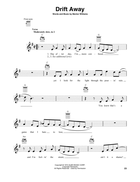 Drift Away Sheet Music