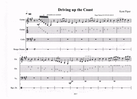 Driving Up The Coast Sheet Music