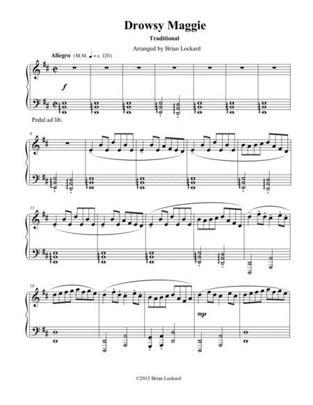 Drowsy Maggie Advanced Piano Solo Sheet Music