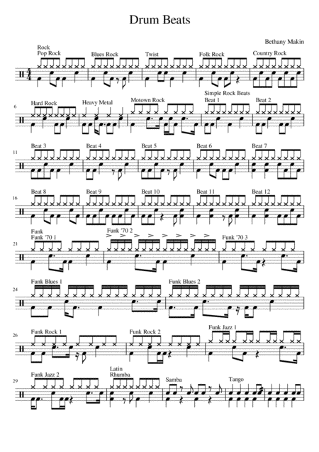 Drum Beats Sheet Music