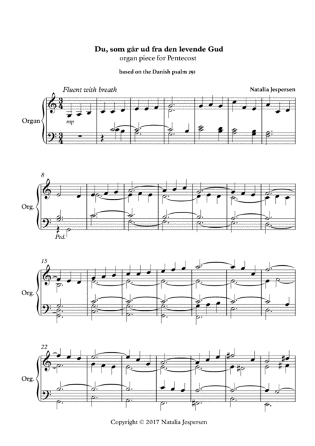 Du Som Gr Ud Fra Den Levende Gud Sheet Music