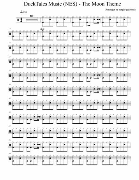 Free Sheet Music Ducktales Music Nes The Moon Theme Original