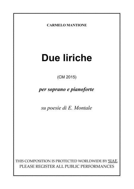 Due Liriche Cm 2015 Sheet Music