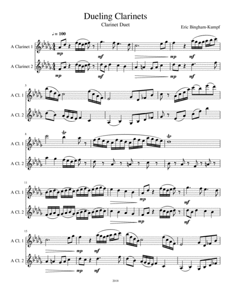 Dueling Clarinets Sheet Music