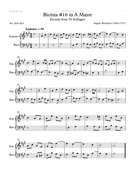 Duet 16 In A Major Sb Sheet Music