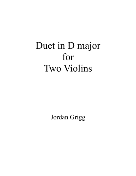 Duet In D Major For Two Violins Sheet Music