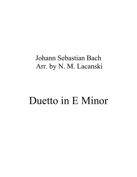 Duetto In E Minor Sheet Music