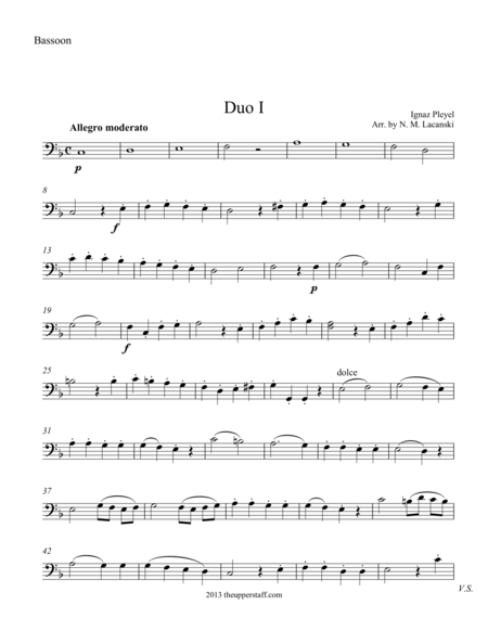 Free Sheet Music Duo 1 For Bassoon And Piano