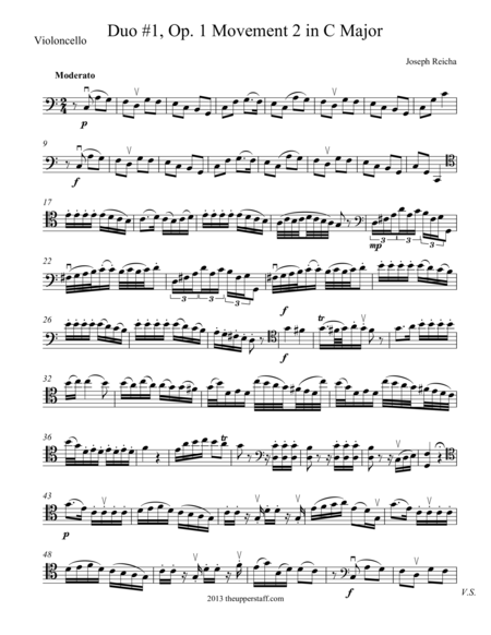 Free Sheet Music Duo 1 Op 1 Movement 2 In C Major