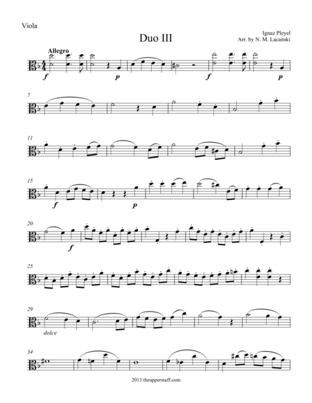 Duo 3 For Viola And Piano Sheet Music