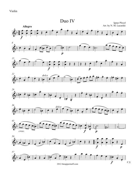 Duo 4 For Violin And Piano Sheet Music