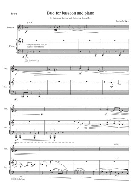 Free Sheet Music Duo For Bassoon And Piano